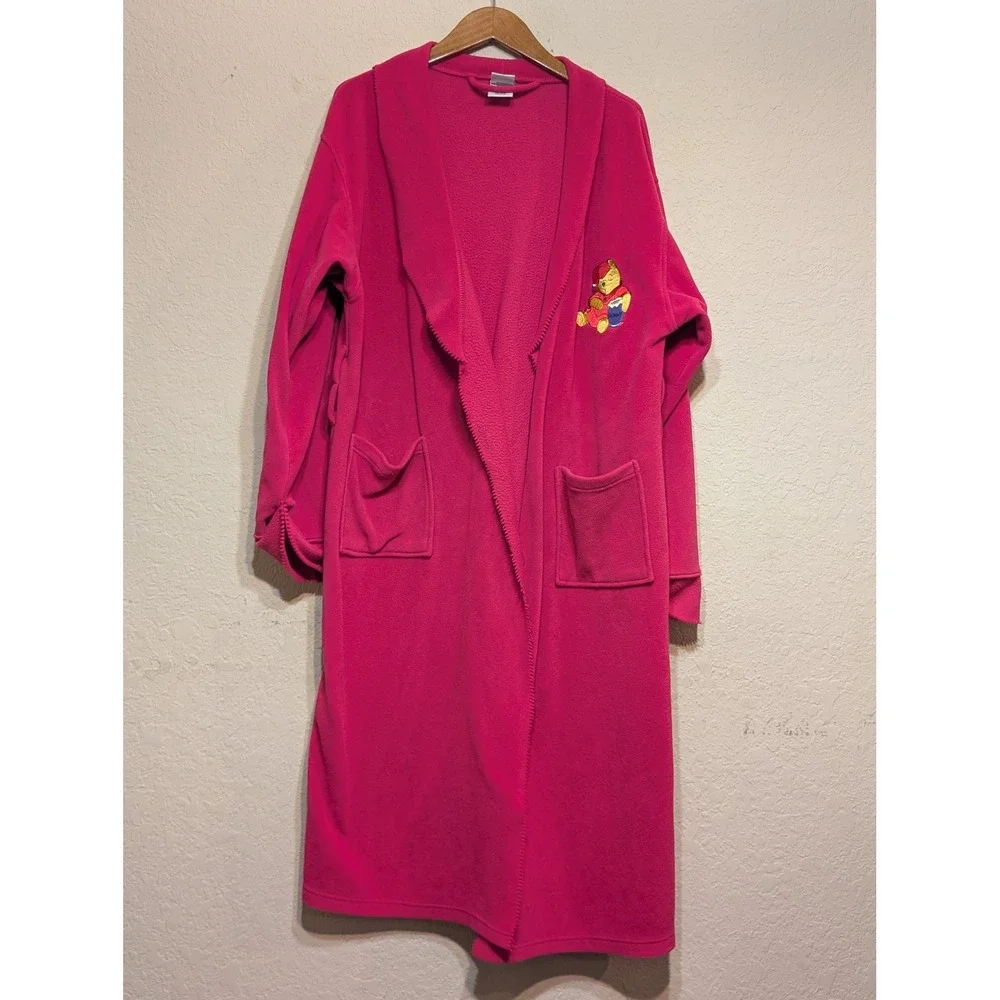 Disney Catalog Winnie the Pooh Robe Pink Fleece Medium Sleepwear‎